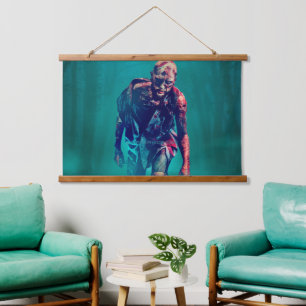 SchlupfrigerJoe schreckliche Zombie-Figur isoliert Wandteppich Mit Holzrahmen