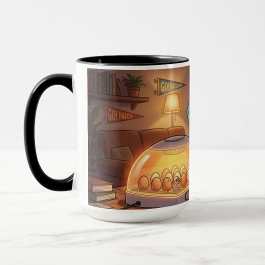 Schlüpftags-Tasse – Ei-Uhr-Kaffeetasse Tasse (Links)
