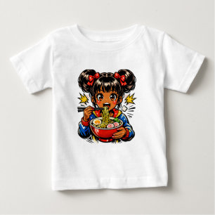 Schlürf Nom Anime-Mädchen Ramen-Nudeln Baby T-shirt