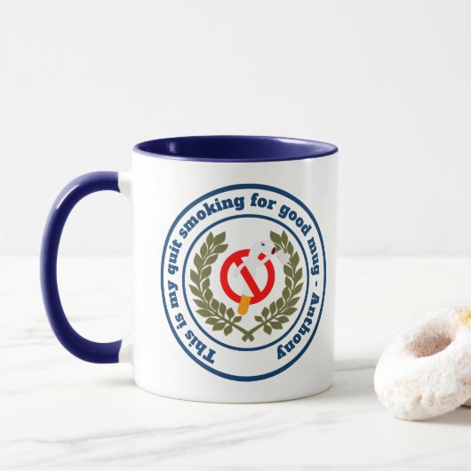 Schluss mit dem Rauchen Meilenstein Tasse (Mit Donut)