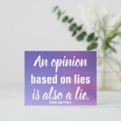 Schlussanträge auf der Grundlage von Lügen ist auc Postkarte (Stehend Vorderseite)