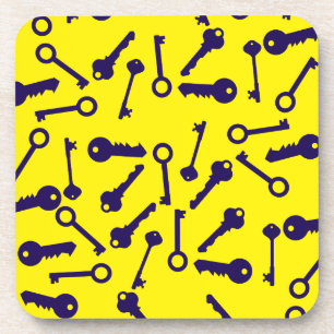 Schlüssel Blau Muster Produkt Getränkeuntersetzer