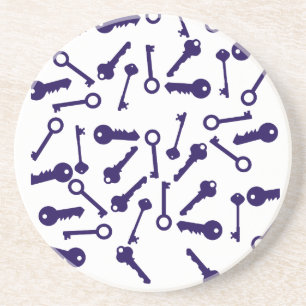 Schlüssel Blau Muster Produkt Getränkeuntersetzer
