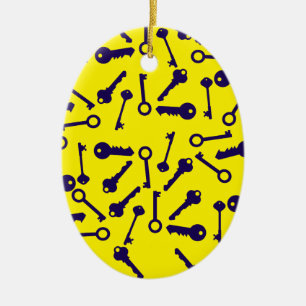 Schlüssel Blau Muster Produkt Keramik Ornament
