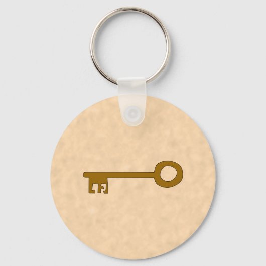 Schlüssel. Brauner Schlüssel zum Pergament-Effekt. Schlüsselanhänger (Vorderseite)