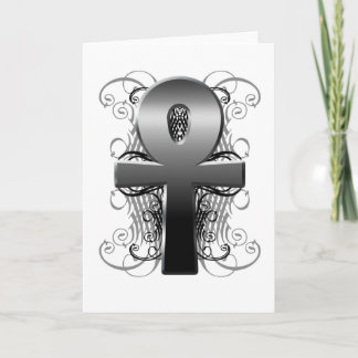 "Schlüssel des Lebens (Ankh) "in der Chrom-leeren Karte