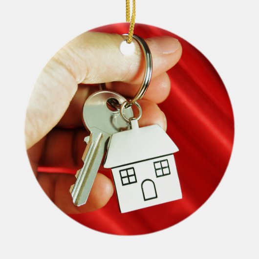 Schlüssel für ein neues Zuhause! Keramik Ornament (Vorne)