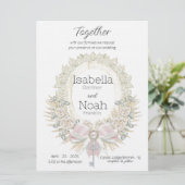 Schlüssel für Ihre Herz Elegante flache Hochzeit E Einladung (Stehend Vorderseite)