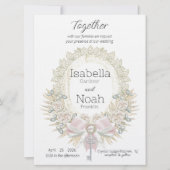 Schlüssel für Ihre Herz Elegante flache Hochzeit E Einladung (Vorderseite)