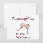 Schlüssel für neue Zuhause Postkarte (Vorne/Hinten)