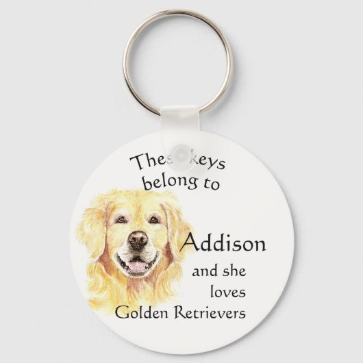 Schlüssel gehören Individuelle Name Lieben Golden  Schlüsselanhänger (Vorderseite)