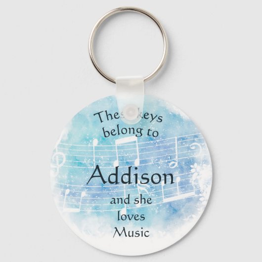 Schlüssel gehören Individuelle Name Lieben Music Schlüsselanhänger (Vorderseite)
