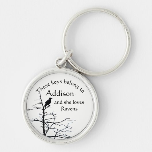 Schlüssel gehören Individuelle Name Lieben Raven B Schlüsselanhänger (Vorne)