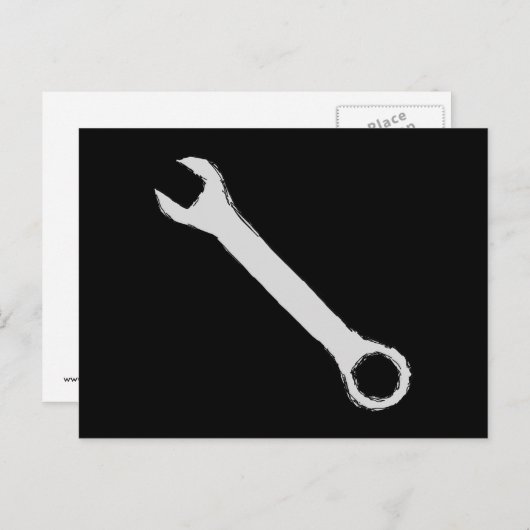 Schlüssel. Grau und Schwarz. Spanner. Postkarte (Vorne/Hinten)