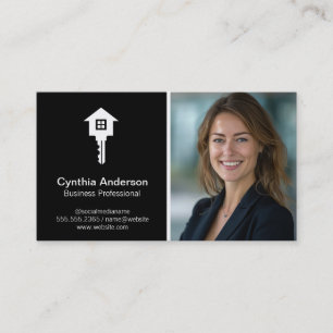 Schlüssel Home-Logo Visitenkarte Geschäftsfrau