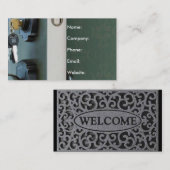 Schlüssel in Door Gray Welcome Mat Real Anwesen Visitenkarte (Vorne/Hinten)