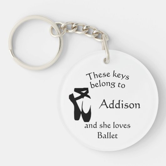 Schlüssel Individuelle Name Lieben Ballet Schlüsselanhänger (Vorderseite)