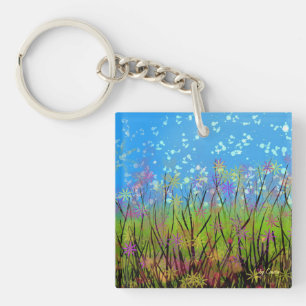 Schlüssel-Kette mit wunderlichen Blumen Schlüsselanhänger