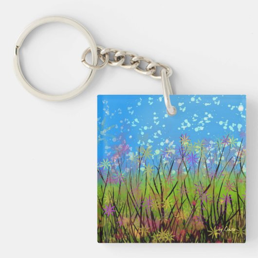 Schlüssel-Kette mit wunderlichen Blumen Schlüsselanhänger (Vorderseite)