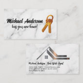 Schlüssel | Metallisches echtes Anwesen-Logo | Mar Visitenkarte (Vorne/Hinten)