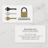 Schlüssel & Schloss, Schlossbetriebskarte Visitenkarte (Vorne/Hinten)