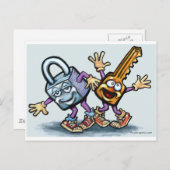 Schlüssel sperren postkarte (Vorne/Hinten)