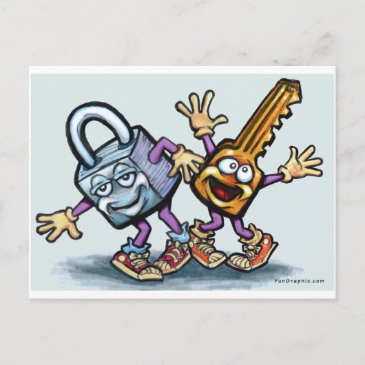 Schlüssel sperren postkarte (Vorderseite)