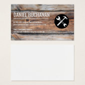 Schlüssel und Hammer | Hintergrund des Holzpaneels (Vorne & Hinten)