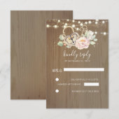 Schlüssel und Liebe sperren Hochzeit RSVP Karte (Vorne/Hinten)