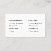 Schlüssel und Schlosserei Visitenkarte (Rückseite)