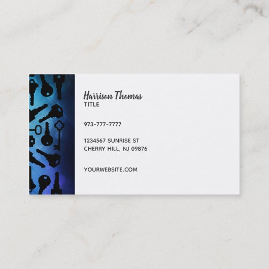 Schlüssel-Visitenkarten Visitenkarte (Rückseite)