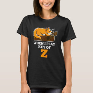 Schlüssel von Z Spieler Gitarre Corgi Schlaf Akust T-Shirt