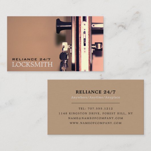 Schlüssel vor der Tür, Schlossherr Visitenkarte (Vorne/Hinten)