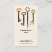 Schlüssel - Weiß (Creme Card) Visitenkarte (Rückseite)