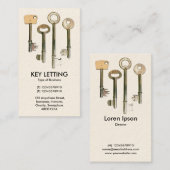 Schlüssel - Weiß (Creme Card) Visitenkarte (Vorne/Hinten)