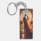 "Schlüssel zu Ihrem Herz: Romantischer Acrylischer Schlüsselanhänger (Vorderseite links)