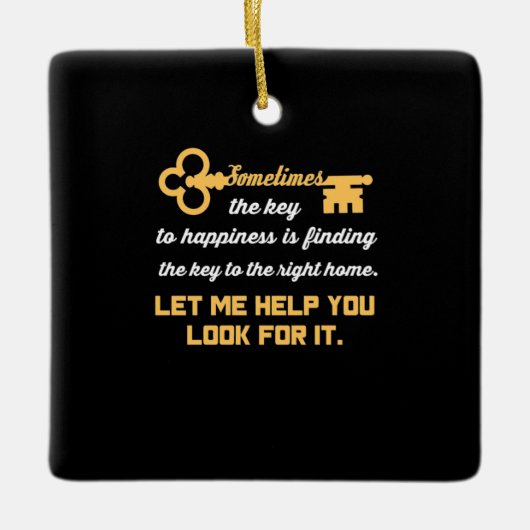 Schlüssel zu Ihrem neuen Haus Keramikornament (Vorderseite)