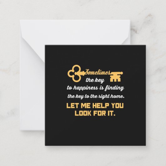 Schlüssel zu Ihrem neuen Haus Mitteilungskarte (Vorderseite)