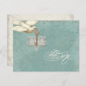 Schlüssel zu meinem Herz, Doves Swirl UAWG Respons RSVP Karte (Vorne/Hinten)