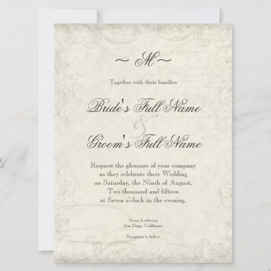 Schlüssel zu meinem Herz, Doves Swirre Hochzeiten Einladung (Vorderseite)