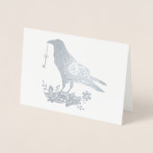 Schlüssel zu meinem Herz rosa Blumenvogel Custom R Folienkarte (Vorderseite)