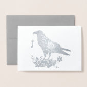 Schlüssel zu meinem Herz rosa Blumenvogel Custom R Folienkarte (Vorderseite mit Umschlag)