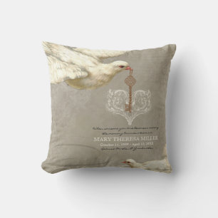 Schlüssel zu meinem Herz-Tauben-Strudel blühen Kissen