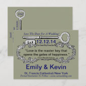 Schlüssel zu meinem Herzen Ankündigungspostkarte (Vorne/Hinten)