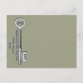 Schlüssel zu meinem Herzen Ankündigungspostkarte (Rückseite)