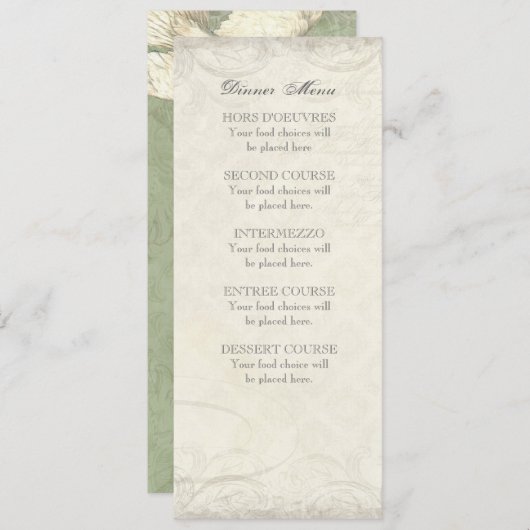 Schlüssel zu meinem Herzen, Menükarte (Vorne/Hinten)