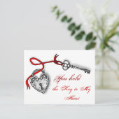 Schlüssel zu meinem Herzen Postkarte (Stehend Vorderseite)