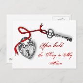 Schlüssel zu meinem Herzen Postkarte (Vorne/Hinten)