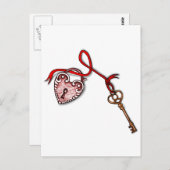 Schlüssel zu meinem Herzen ~ Rot Postkarte (Vorne/Hinten)