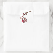 Schlüssel zu meinem Herzen ~ Rot Quadratischer Aufkleber (Tasche)